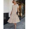 imagePRETTYGARDEN Womens Summer Casual Boho Dress Floral Print Ruffle Puff Short Sleeve Flowy Midi Beach Party DressesAPRICOT