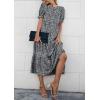 imagePRETTYGARDEN Womens Summer Casual Boho Dress Floral Print Ruffle Puff Short Sleeve Flowy Midi Beach Party DressesBlackWhite