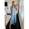 imagePRETTYGARDEN Womens Summer Casual Boho Dress Floral Print Ruffle Puff Short Sleeve Flowy Midi Beach Party DressesBlue