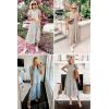 imagePRETTYGARDEN Womens Summer Casual Boho Dress Floral Print Ruffle Puff Short Sleeve Flowy Midi Beach Party DressesBlue Apricot