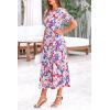 imagePRETTYGARDEN Womens Summer Casual Boho Dress Floral Print Ruffle Puff Short Sleeve Flowy Midi Beach Party DressesPrint Multicolored