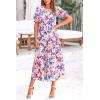 imagePRETTYGARDEN Womens Summer Casual Boho Dress Floral Print Ruffle Puff Short Sleeve Flowy Midi Beach Party DressesPrint Multicolored