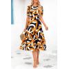 imagePRETTYGARDEN Womens Summer Casual Boho Dress Floral Print Ruffle Puff Short Sleeve Flowy Midi Beach Party DressesPrint Yellow White