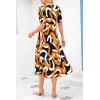 imagePRETTYGARDEN Womens Summer Casual Boho Dress Floral Print Ruffle Puff Short Sleeve Flowy Midi Beach Party DressesPrint Yellow White