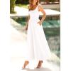 imagePRETTYGARDEN Womens Summer Casual Scoop Neck Sleeveless Long Dresses Tank Top Patchwork Aline Swing Maxi Dress with PocketsWhite