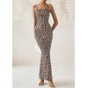 imagePRETTYGARDEN Womens Summer Halter Maxi Dress 2025 Sleeveless Leopard Printed Sexy Backless Bodycon Cocktail Long DressBlack Leopard