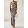 imagePRETTYGARDEN Womens Summer Halter Maxi Dress 2025 Sleeveless Leopard Printed Sexy Backless Bodycon Cocktail Long DressBlack Leopard