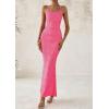 imagePRETTYGARDEN Womens Summer Halter Maxi Dress 2025 Sleeveless Leopard Printed Sexy Backless Bodycon Cocktail Long DressPink Leopard