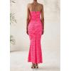 imagePRETTYGARDEN Womens Summer Halter Maxi Dress 2025 Sleeveless Leopard Printed Sexy Backless Bodycon Cocktail Long DressZebra Rose Red