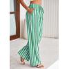 imagePRETTYGARDEN Womens Wide Leg Lounge Pants 2025 Summer Drawstring Elastic Waist Comfy Striped Pajama Bottoms Trendy ClothesStriped Grey Blue Green