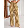 imagePRETTYGARDEN Womens Wide Leg Lounge Pants 2025 Summer Drawstring Elastic Waist Comfy Striped Pajama Bottoms Trendy ClothesStriped Khaki Army Green
