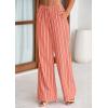 imagePRETTYGARDEN Womens Wide Leg Lounge Pants 2025 Summer Drawstring Elastic Waist Comfy Striped Pajama Bottoms Trendy ClothesStriped Pink Orange