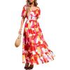 Red Multicolor Floral