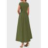 imagePRETTYGARDEN Womens Summer Casual Long Dresses Cap Sleeve Patchwork A Line Flowy Modest Elegant Homecoming Maxi DressArmy Green