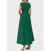 imagePRETTYGARDEN Womens Summer Casual Long Dresses Cap Sleeve Patchwork A Line Flowy Modest Elegant Homecoming Maxi DressDark Green
