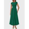 imagePRETTYGARDEN Womens Summer Casual Long Dresses Cap Sleeve Patchwork A Line Flowy Modest Elegant Homecoming Maxi DressDark Green