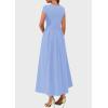imagePRETTYGARDEN Womens Summer Casual Long Dresses Cap Sleeve Patchwork A Line Flowy Modest Elegant Homecoming Maxi DressLight Blue