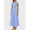imagePRETTYGARDEN Womens Summer Casual Long Dresses Cap Sleeve Patchwork A Line Flowy Modest Elegant Homecoming Maxi DressLight Blue