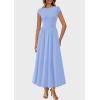 imagePRETTYGARDEN Womens Summer Casual Long Dresses Cap Sleeve Patchwork A Line Flowy Modest Elegant Homecoming Maxi DressLight Blue