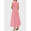 imagePRETTYGARDEN Womens Summer Casual Long Dresses Cap Sleeve Patchwork A Line Flowy Modest Elegant Homecoming Maxi DressPink