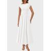 imagePRETTYGARDEN Womens Summer Casual Long Dresses Cap Sleeve Patchwork A Line Flowy Modest Elegant Homecoming Maxi DressWhite