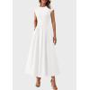 imagePRETTYGARDEN Womens Summer Casual Long Dresses Cap Sleeve Patchwork A Line Flowy Modest Elegant Homecoming Maxi DressWhite