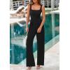 imagePRETTYGARDEN Summer Sleeveless Jumpsuits for Women Dressy Square Neck Wide Leg Pants Knitted One Piece Rompers with PocketsBlack