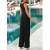imagePRETTYGARDEN Summer Sleeveless Jumpsuits for Women Dressy Square Neck Wide Leg Pants Knitted One Piece Rompers with PocketsBlack
