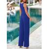 imagePRETTYGARDEN Summer Sleeveless Jumpsuits for Women Dressy Square Neck Wide Leg Pants Knitted One Piece Rompers with PocketsBlue