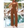 imagePRETTYGARDEN Summer Sleeveless Jumpsuits for Women Dressy Square Neck Wide Leg Pants Knitted One Piece Rompers with PocketsBrown