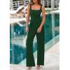 imagePRETTYGARDEN Summer Sleeveless Jumpsuits for Women Dressy Square Neck Wide Leg Pants Knitted One Piece Rompers with PocketsGreen