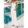 imagePRETTYGARDEN Summer Sleeveless Jumpsuits for Women Dressy Square Neck Wide Leg Pants Knitted One Piece Rompers with PocketsWhite