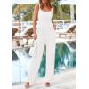 imagePRETTYGARDEN Summer Sleeveless Jumpsuits for Women Dressy Square Neck Wide Leg Pants Knitted One Piece Rompers with PocketsWhite