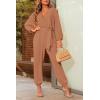 imagePRETTYGARDEN Womens Spring Fall Jumpsuits Casual Dressy One Piece Outfits V Neck Long Sleeve Belt Pockets Long Pants RomperCamel