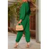 imagePRETTYGARDEN Womens Spring Fall Jumpsuits Casual Dressy One Piece Outfits V Neck Long Sleeve Belt Pockets Long Pants RomperGreen