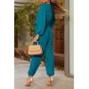 imagePRETTYGARDEN Womens Spring Fall Jumpsuits Casual Dressy One Piece Outfits V Neck Long Sleeve Belt Pockets Long Pants RomperLake Blue