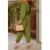 imagePRETTYGARDEN Womens Spring Fall Jumpsuits Casual Dressy One Piece Outfits V Neck Long Sleeve Belt Pockets Long Pants RomperOlive Green