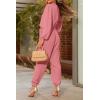 imagePRETTYGARDEN Womens Spring Fall Jumpsuits Casual Dressy One Piece Outfits V Neck Long Sleeve Belt Pockets Long Pants RomperPink