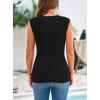 imagePRETTYGARDEN Womens Ribbed Tank Tops 2025 Summer Cap Sleeve Slim Fitted Knit Basic Casual Tee Shirts Trendy Fashion ClothesBlack