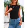 imagePRETTYGARDEN Womens Ribbed Tank Tops 2025 Summer Cap Sleeve Slim Fitted Knit Basic Casual Tee Shirts Trendy Fashion ClothesBlack