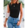 imagePRETTYGARDEN Womens Ribbed Tank Tops 2025 Summer Cap Sleeve Slim Fitted Knit Basic Casual Tee Shirts Trendy Fashion ClothesBlack