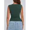 imagePRETTYGARDEN Womens Ribbed Tank Tops 2025 Summer Cap Sleeve Slim Fitted Knit Basic Casual Tee Shirts Trendy Fashion ClothesDark Green