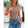 imagePRETTYGARDEN Womens Ribbed Tank Tops 2025 Summer Cap Sleeve Slim Fitted Knit Basic Casual Tee Shirts Trendy Fashion ClothesKhaki