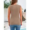 imagePRETTYGARDEN Womens Ribbed Tank Tops 2025 Summer Cap Sleeve Slim Fitted Knit Basic Casual Tee Shirts Trendy Fashion ClothesKhaki