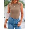 imagePRETTYGARDEN Womens Ribbed Tank Tops 2025 Summer Cap Sleeve Slim Fitted Knit Basic Casual Tee Shirts Trendy Fashion ClothesKhaki