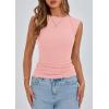 imagePRETTYGARDEN Womens Ribbed Tank Tops 2025 Summer Cap Sleeve Slim Fitted Knit Basic Casual Tee Shirts Trendy Fashion ClothesPink