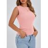 imagePRETTYGARDEN Womens Ribbed Tank Tops 2025 Summer Cap Sleeve Slim Fitted Knit Basic Casual Tee Shirts Trendy Fashion ClothesPink