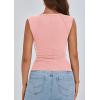 imagePRETTYGARDEN Womens Ribbed Tank Tops 2025 Summer Cap Sleeve Slim Fitted Knit Basic Casual Tee Shirts Trendy Fashion ClothesPink