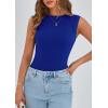 imagePRETTYGARDEN Womens Ribbed Tank Tops 2025 Summer Cap Sleeve Slim Fitted Knit Basic Casual Tee Shirts Trendy Fashion ClothesRoyal Blue