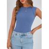 imagePRETTYGARDEN Womens Ribbed Tank Tops 2025 Summer Cap Sleeve Slim Fitted Knit Basic Casual Tee Shirts Trendy Fashion ClothesSky Blue